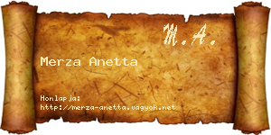 Merza Anetta névjegykártya